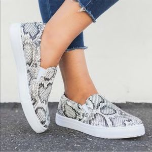 Snake skin slip on sneakers  8.5
